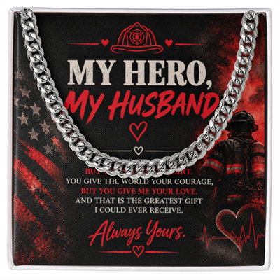 My Hero, My Husband – Firefighter Love Message Card | Romantic Gift from Wife