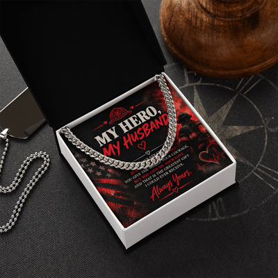 My Hero, My Husband – Firefighter Love Message Card | Romantic Gift from Wife