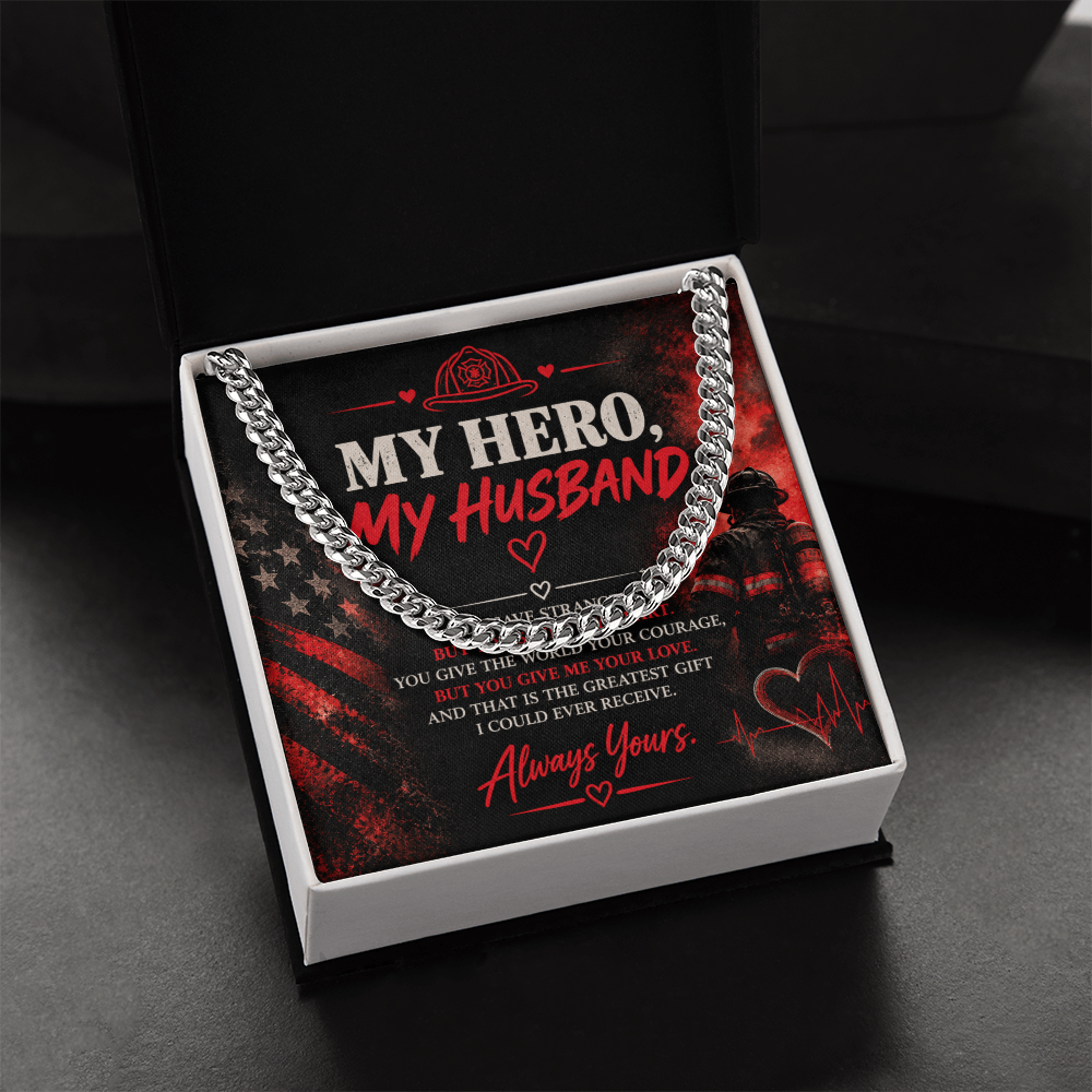 My Hero, My Husband – Firefighter Love Message Card | Romantic Gift from Wife