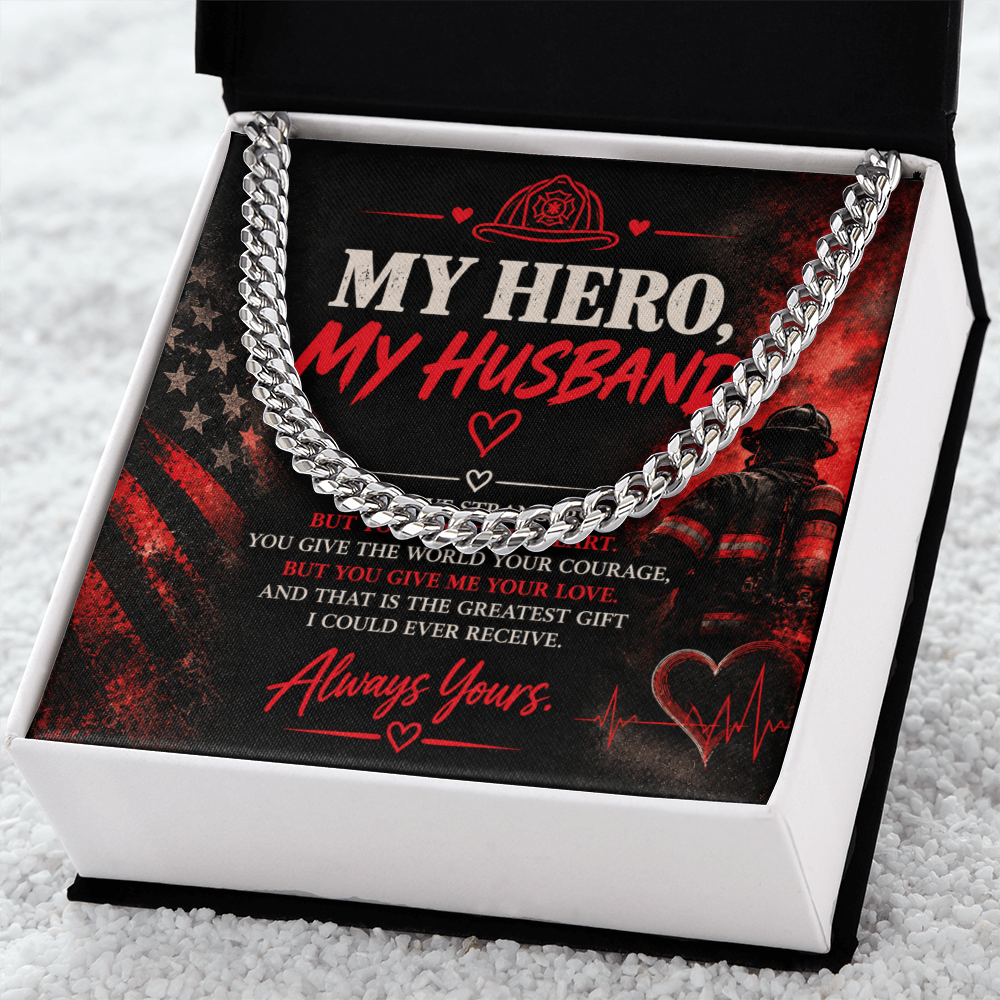 My Hero, My Husband – Firefighter Love Message Card | Romantic Gift from Wife