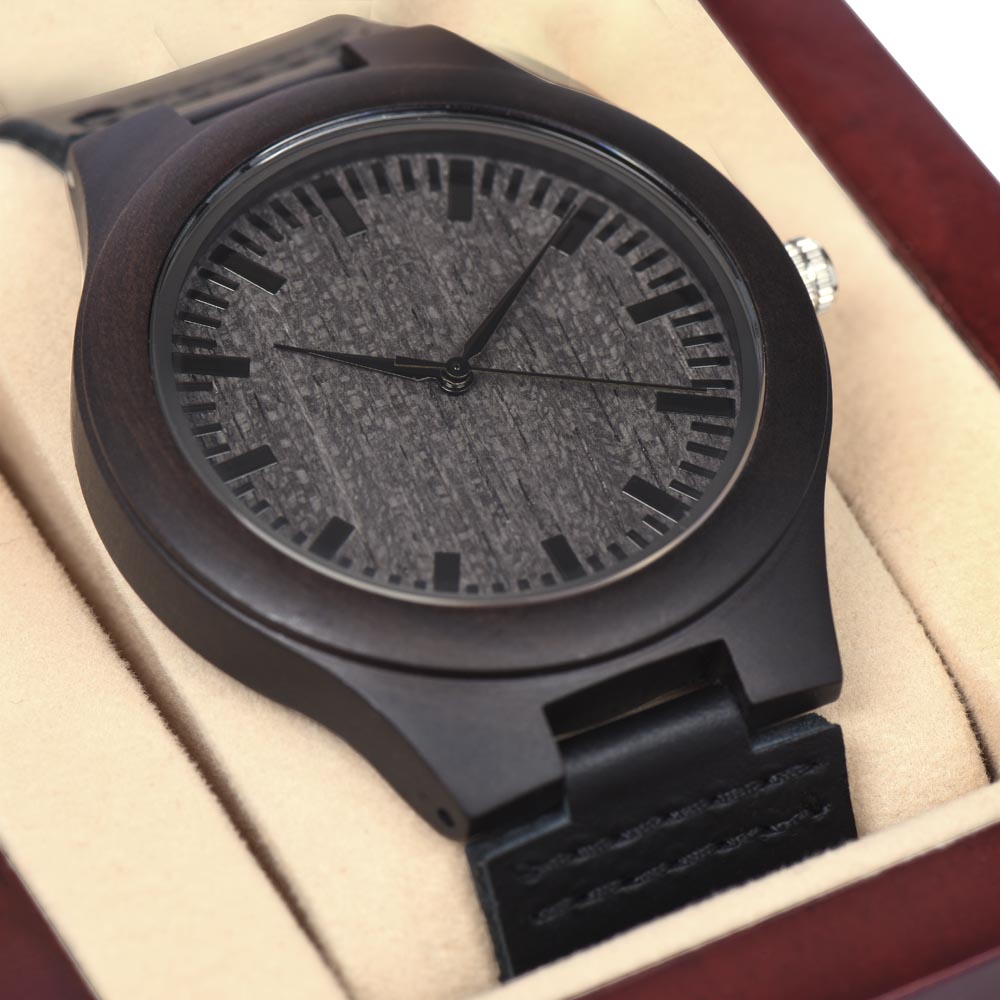 To My Handsome Firefighter Husband – Forever Your Firefighter Wife Personalized Wooden Watch Gift Box