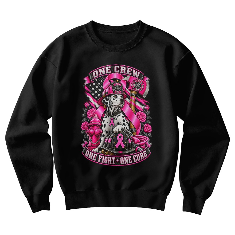 One Crew One Fight One Cure Gildan 18000 Unisex Crewneck Sweatshirt