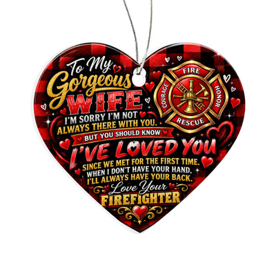Romantic Firefighter Heart Ornament