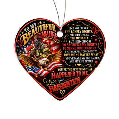 Romantic Firefighter Heart Ornament