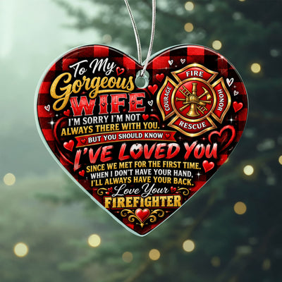 Romantic Firefighter Heart Ornament