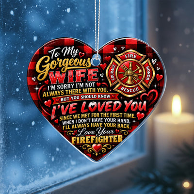 Romantic Firefighter Heart Ornament