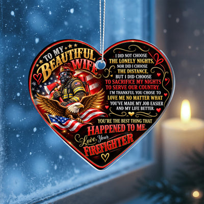 Romantic Firefighter Heart Ornament