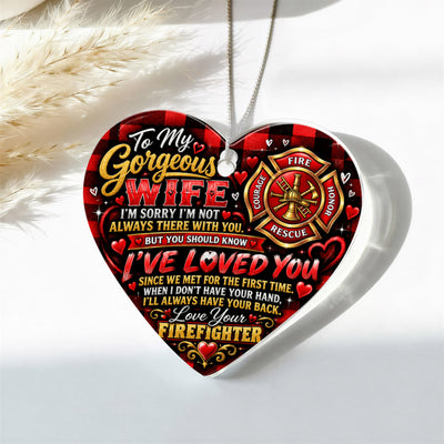 Romantic Firefighter Heart Ornament