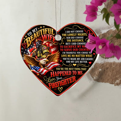 Romantic Firefighter Heart Ornament