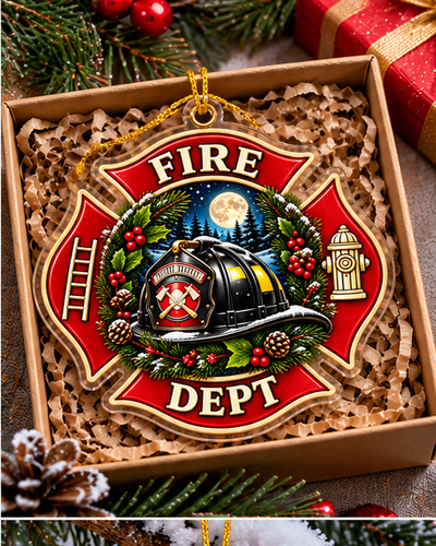 Firefighter Custom Cut Printed Acrylic Ornaments